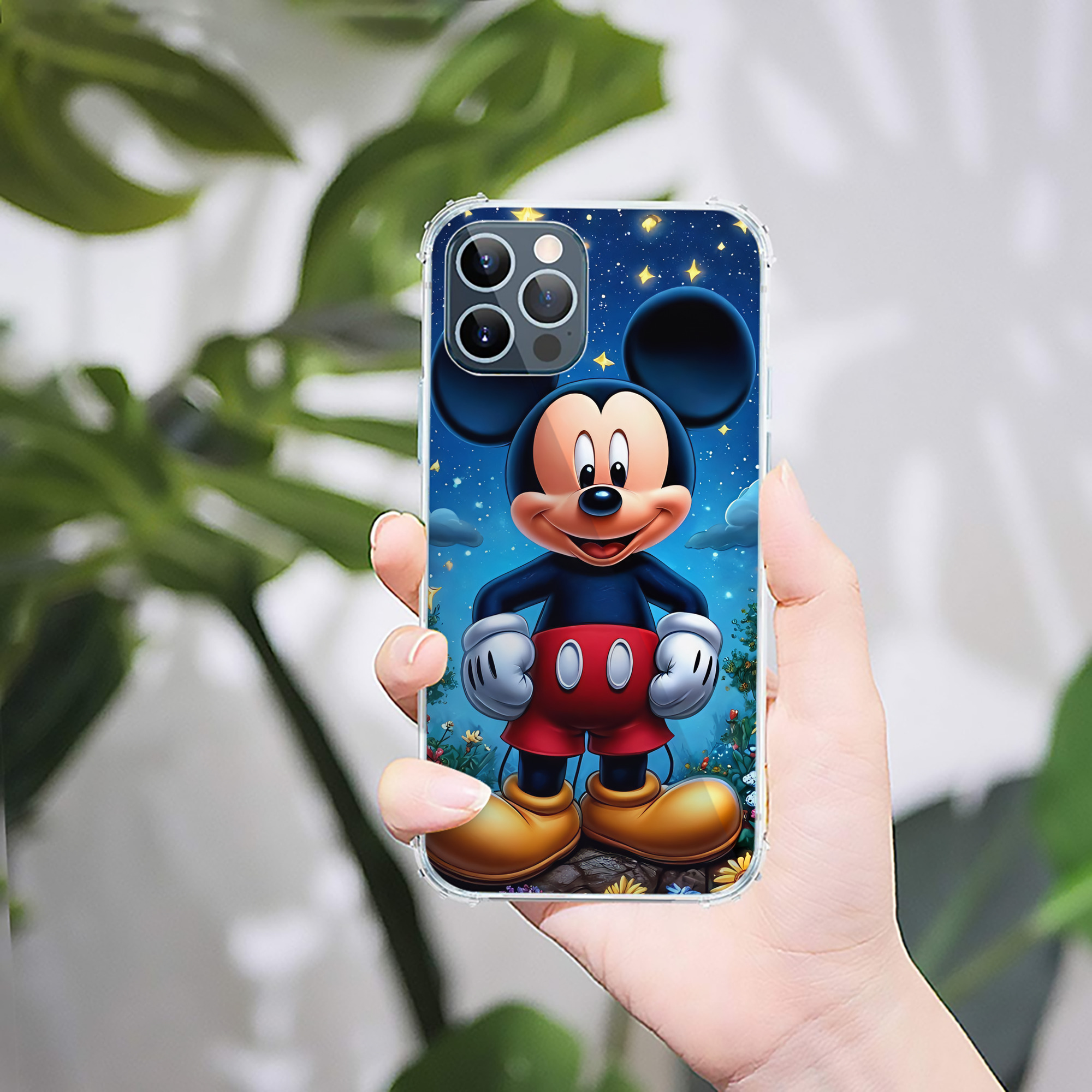 （画像用） ミッキーマウス Mickey Mouse 【iPhone 12シリーズ対応】透明スマホケース（クリアソフトケース）
